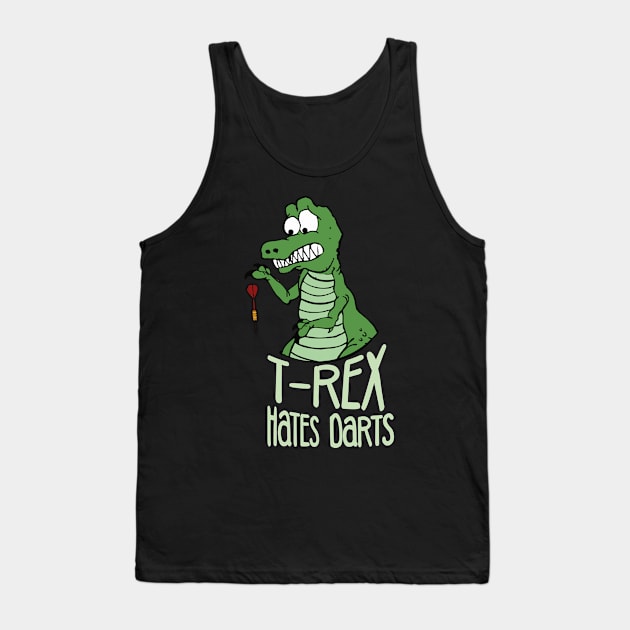 Funny bad at Darts T-Rex Dino Bullseye Fan Gift Tank Top by MrTeee